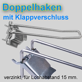 Lochwandhaken Doppelhaken mit Klappverschluss