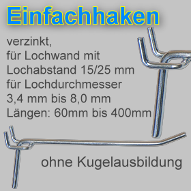 Lochwandhaken Einfachhaken