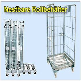 Rollbehaelter-nestbar Rollwagen Rollenwagen