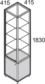 Standglasvitrine C417M Skizze Standglasvitrine C417M Skizze