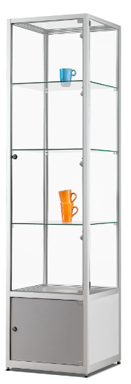 Vitrine 111 500 silber mit Unterschrank Vitrine 111 500 silber mit Unterschrank